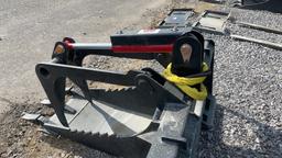 UNUSED SKID STEER STUMP BUCKET GRAPPLE