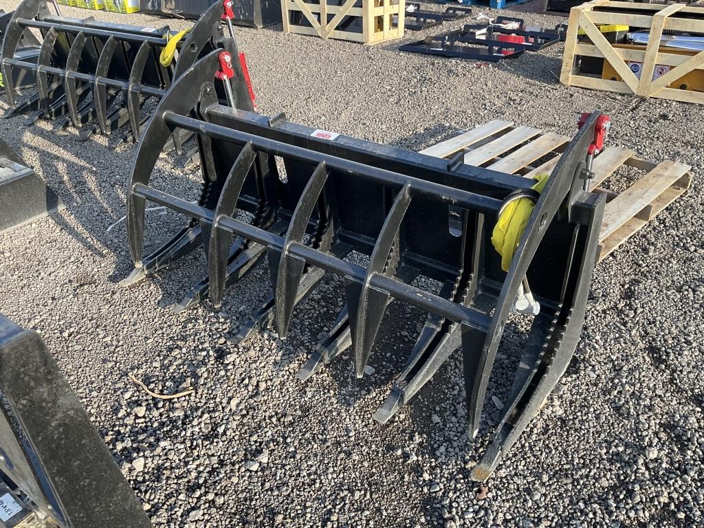 UNUSED SKID STEER 68" ROOT RAKE GRAPPLE BUCKET