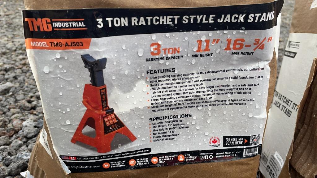 QTY 2) UNUSED TMG 3 TON JACK STAND