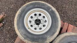 QTY 4) 245/75/R15 TRAILER TIRES ON 6 LUG RIMS