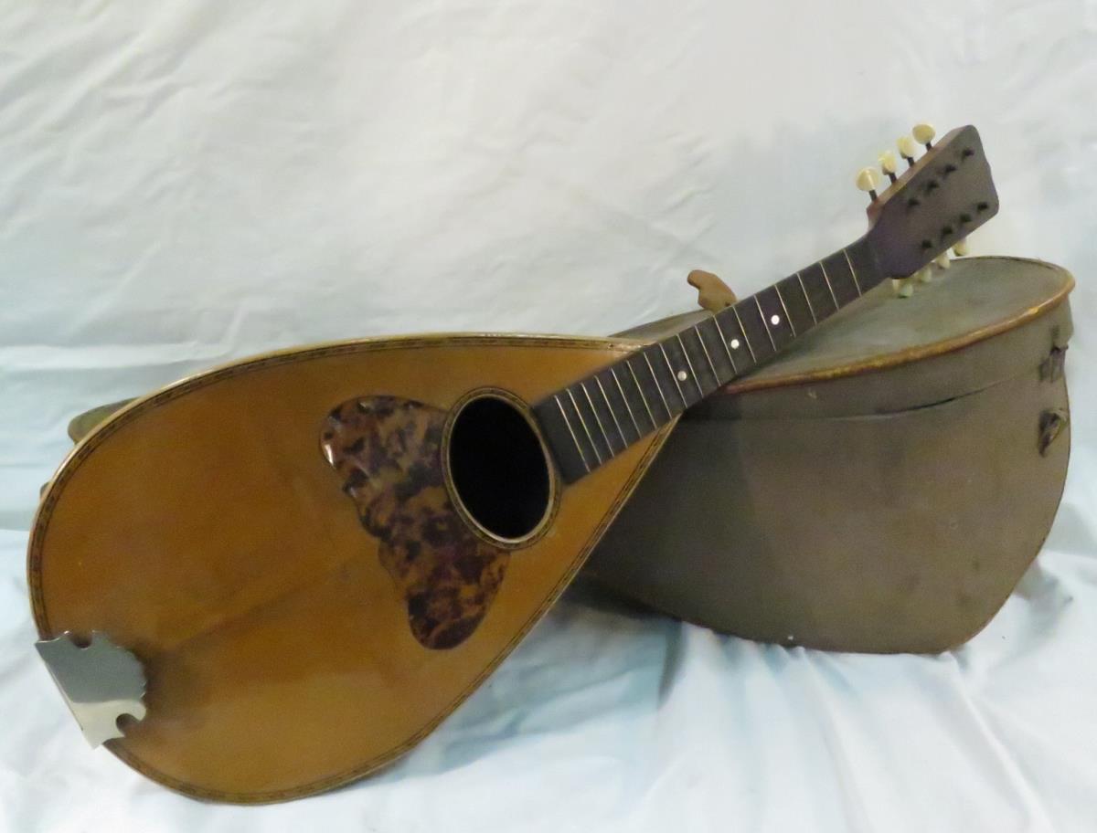 Antique Bowl Back Mandolin with case repairable
