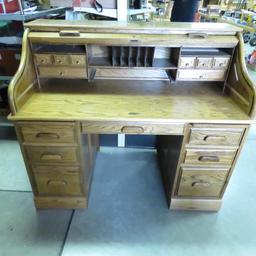Vintage Oak Roll top Desk