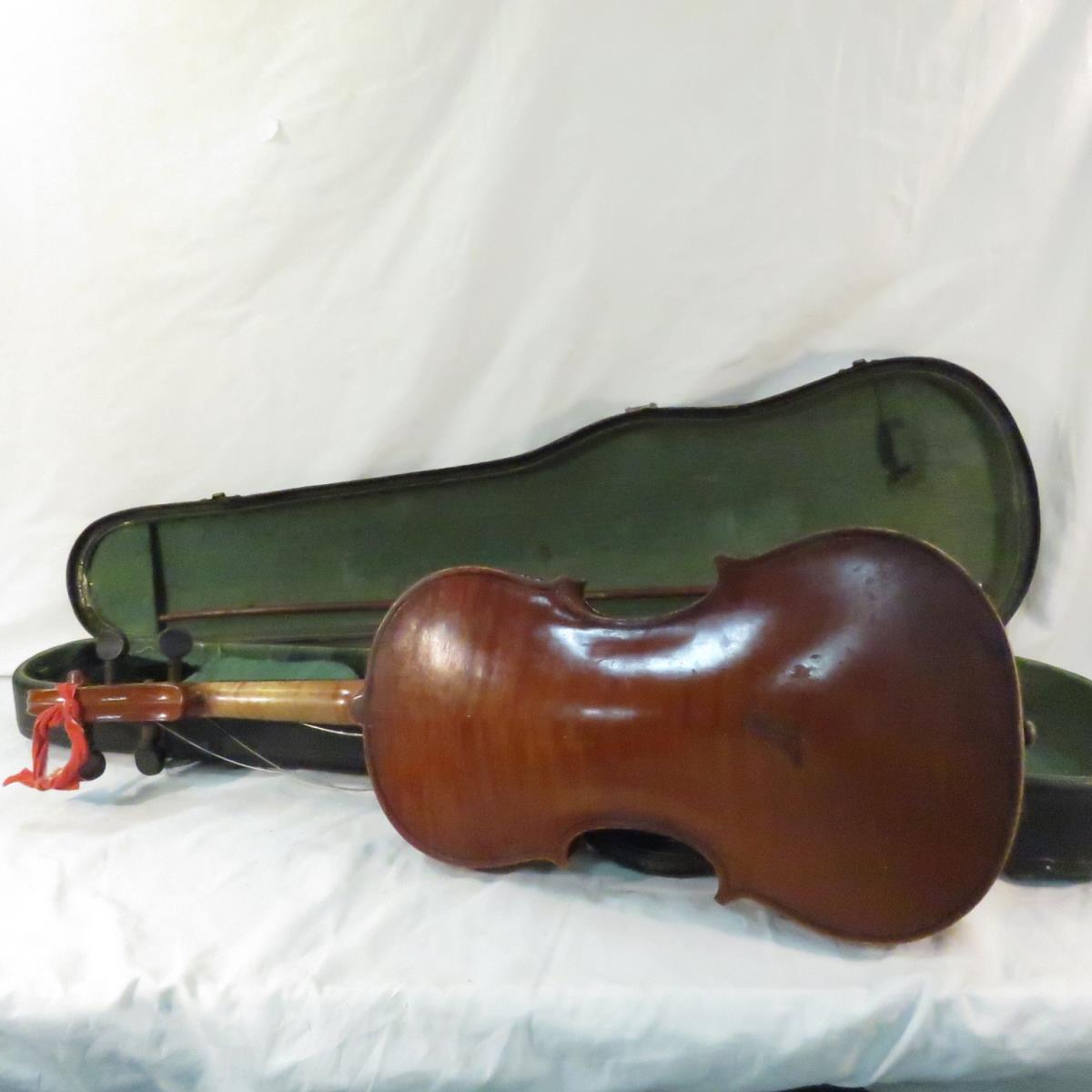 2 Vintage Violins with cases & smaller violin