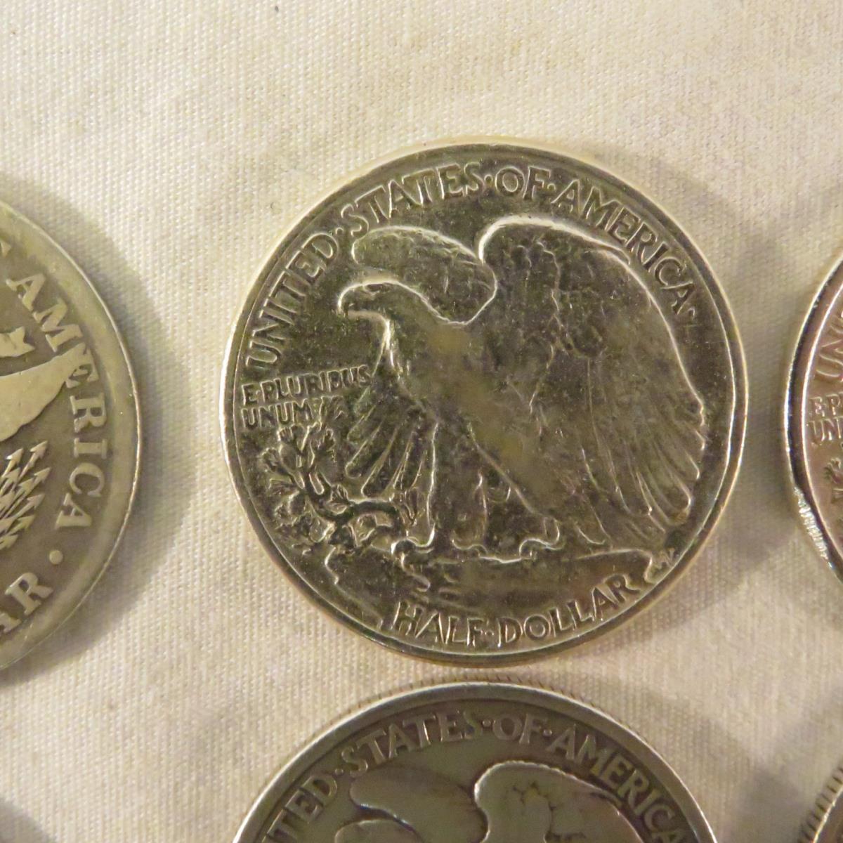 Mixed US Coins 1901 Barber 1/2, 1875 Seated Dime