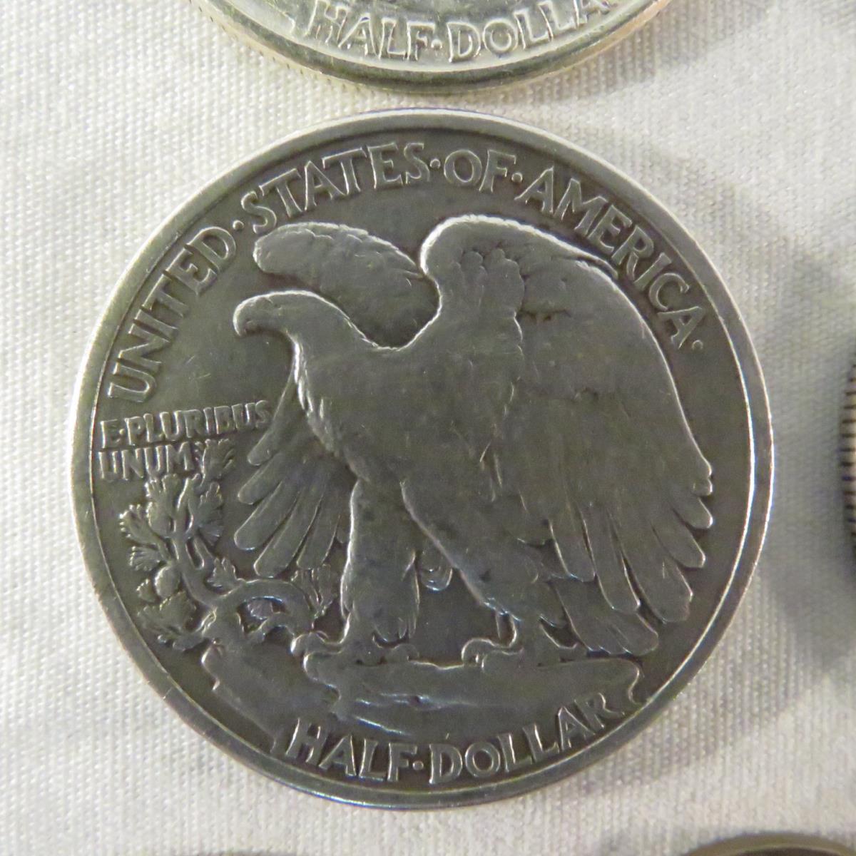Mixed US Coins 1901 Barber 1/2, 1875 Seated Dime