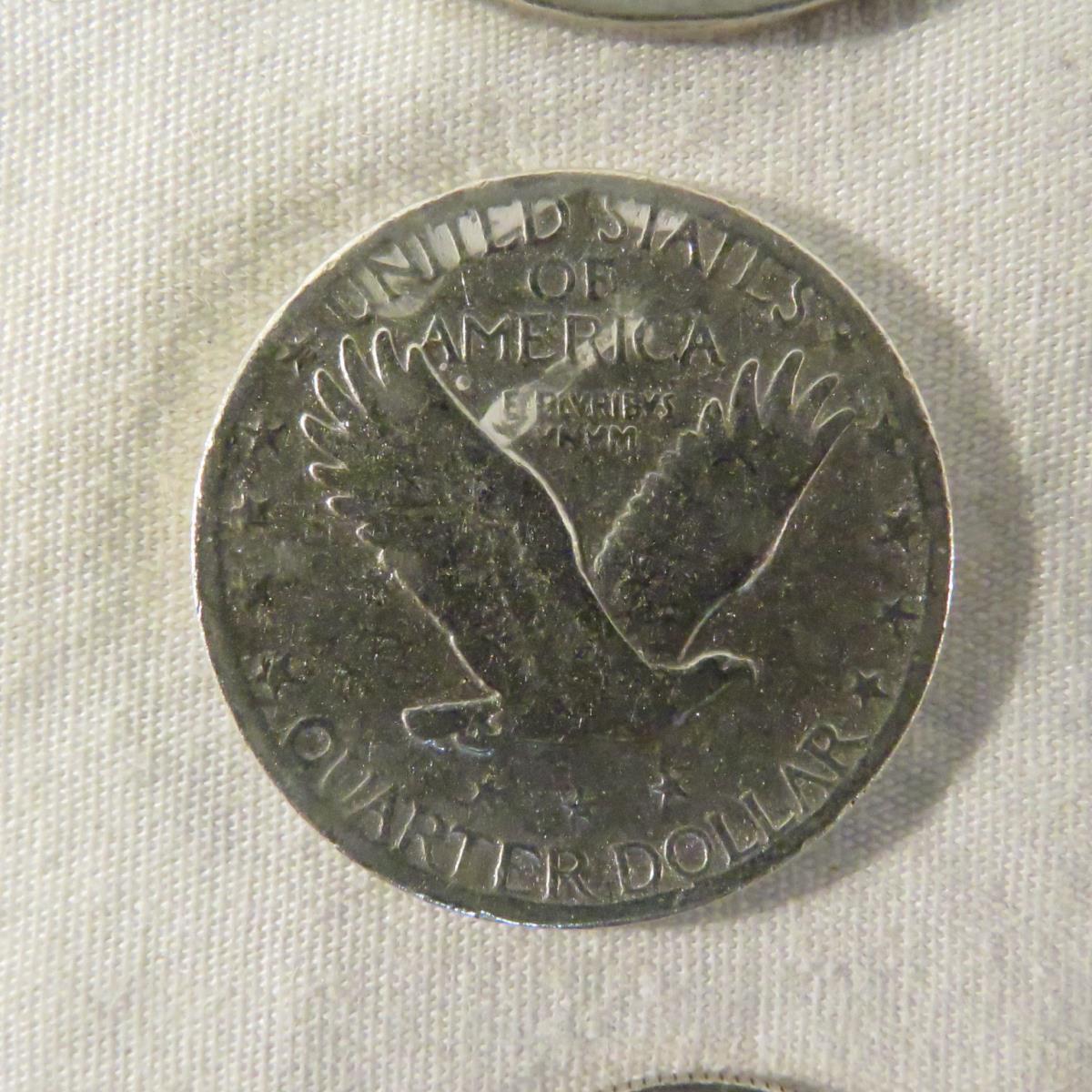 Mixed US Coins 1901 Barber 1/2, 1875 Seated Dime