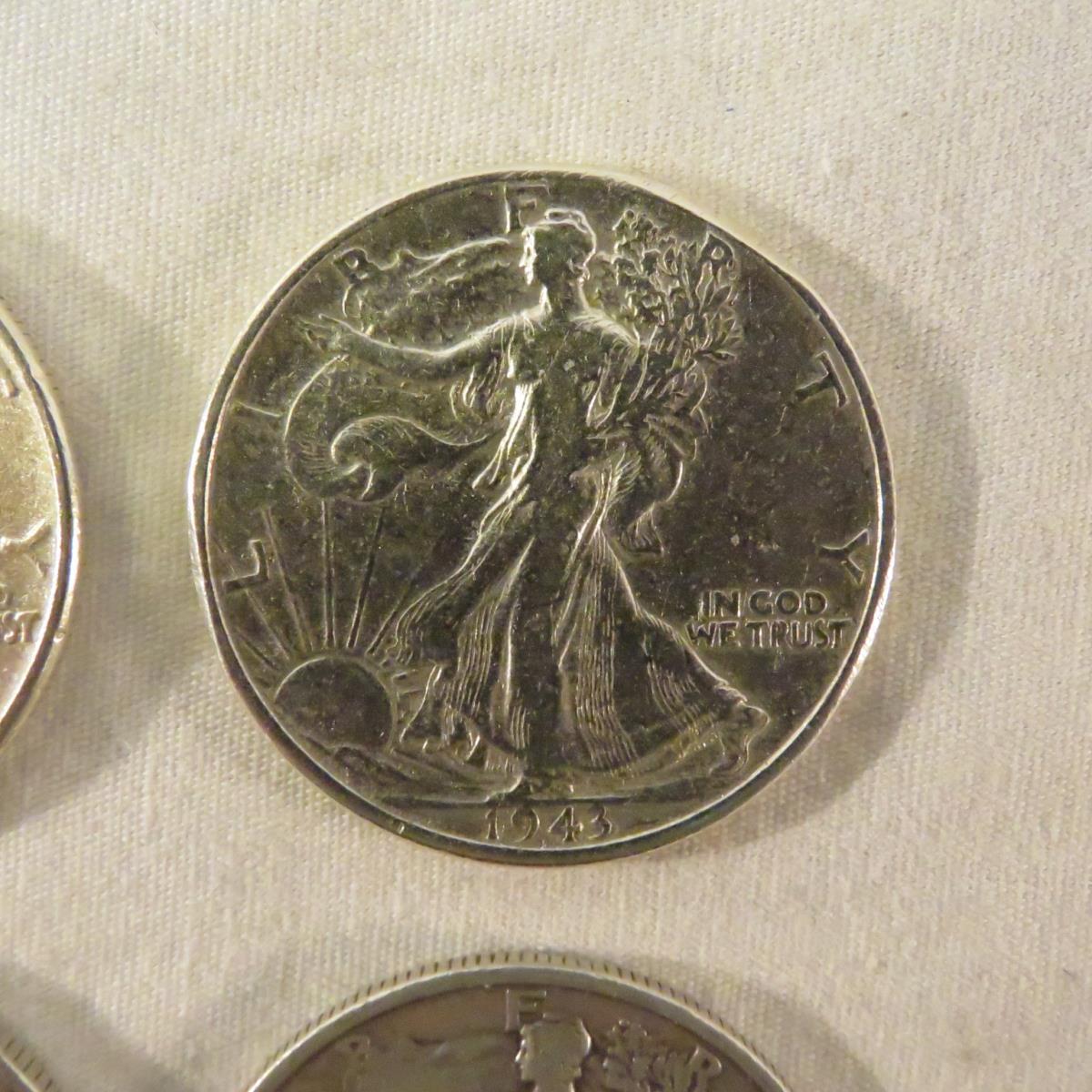 Mixed US Coins 1901 Barber 1/2, 1875 Seated Dime