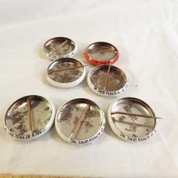 7 Vintage Monkees Pinback Buttons