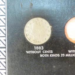22 Liberty V Nickels in board