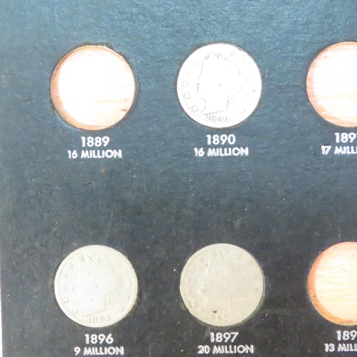 22 Liberty V Nickels in board