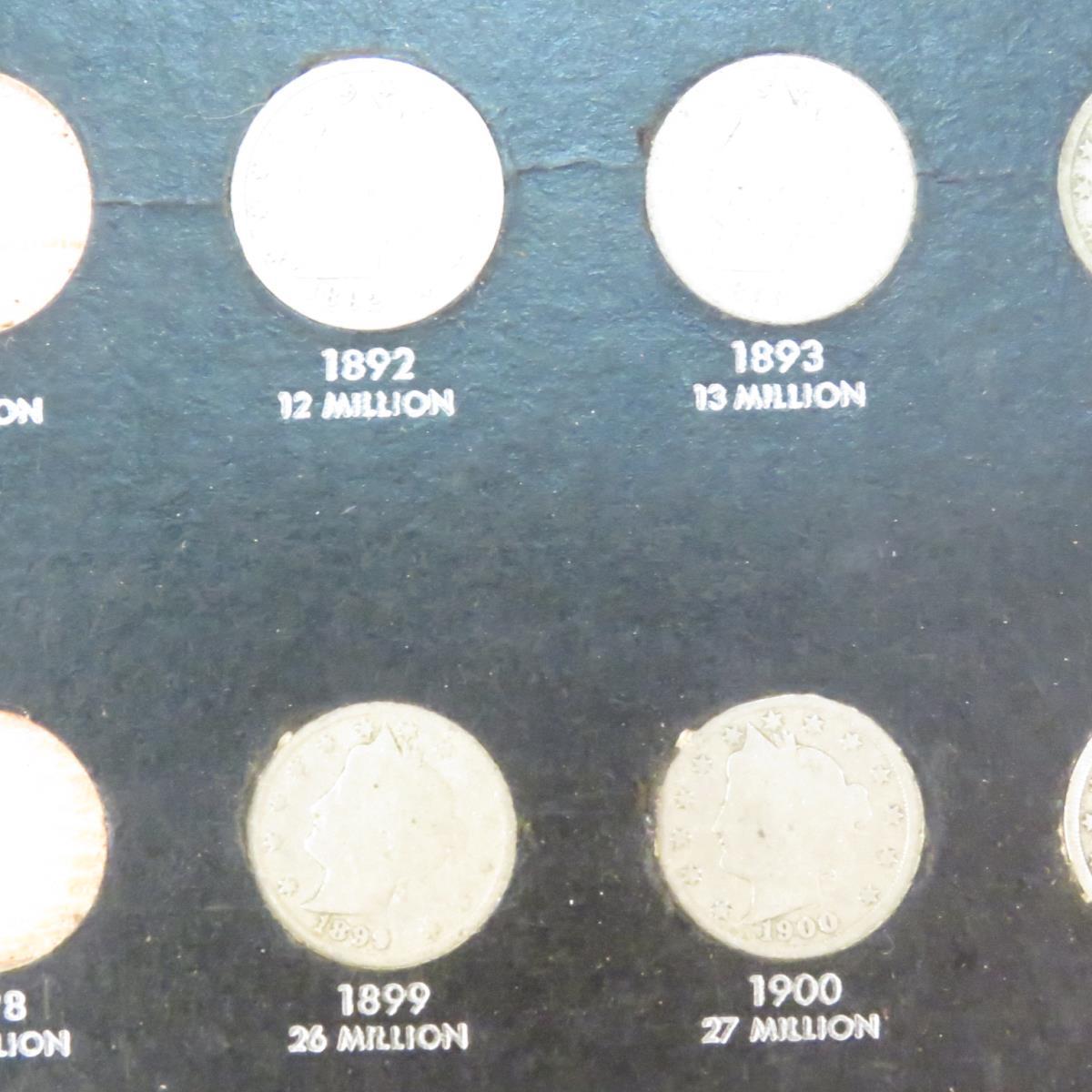 22 Liberty V Nickels in board