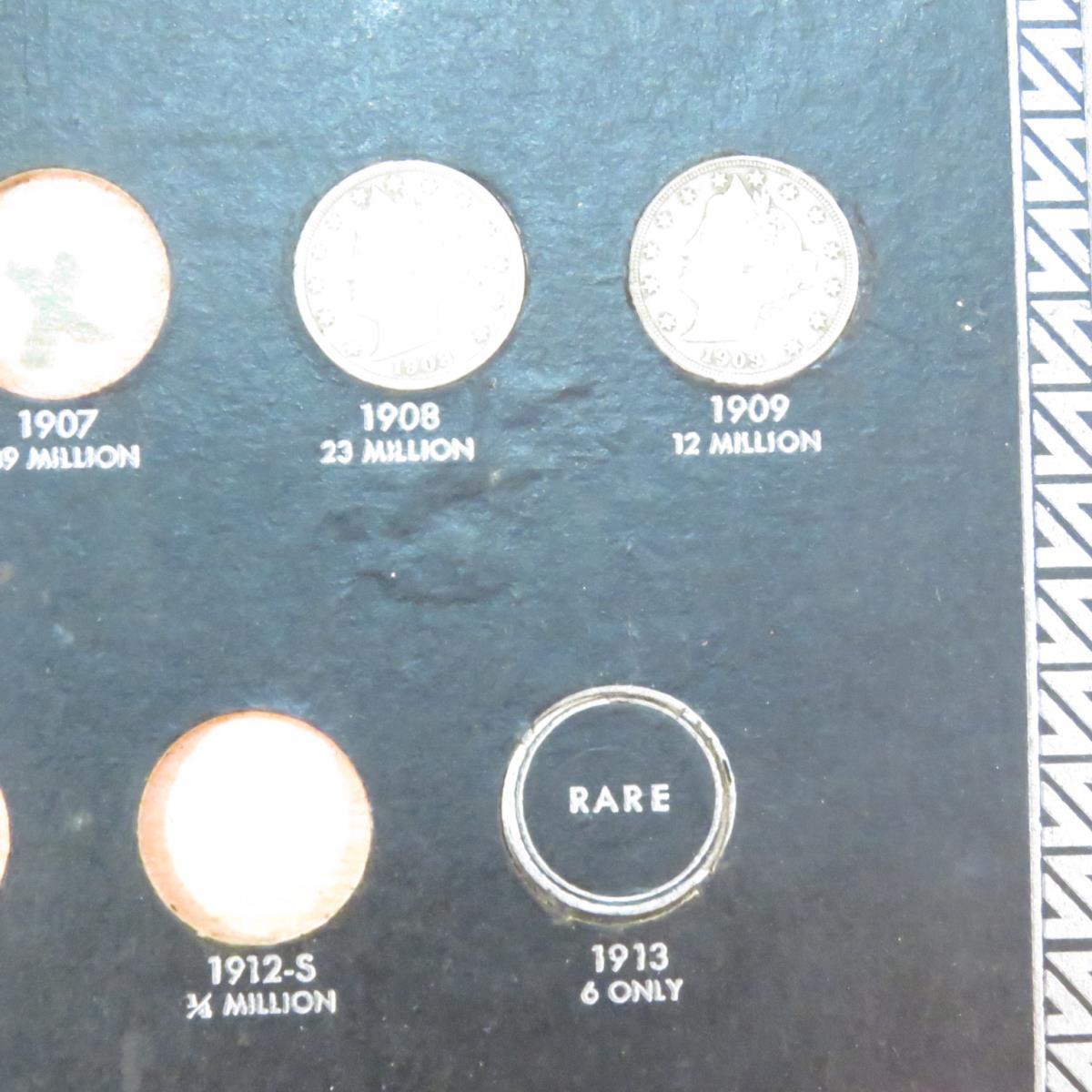 22 Liberty V Nickels in board