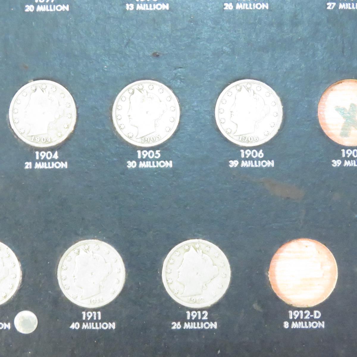 22 Liberty V Nickels in board