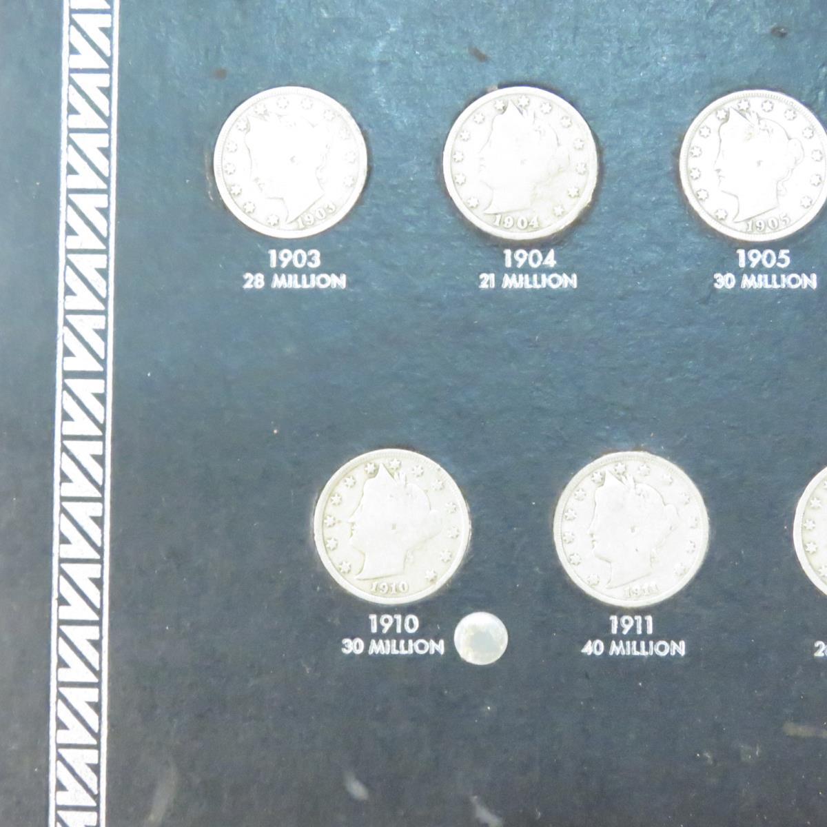 22 Liberty V Nickels in board