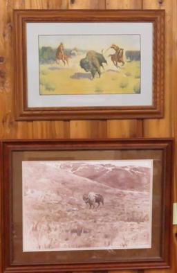 2 Framed Frederic Remington Prints