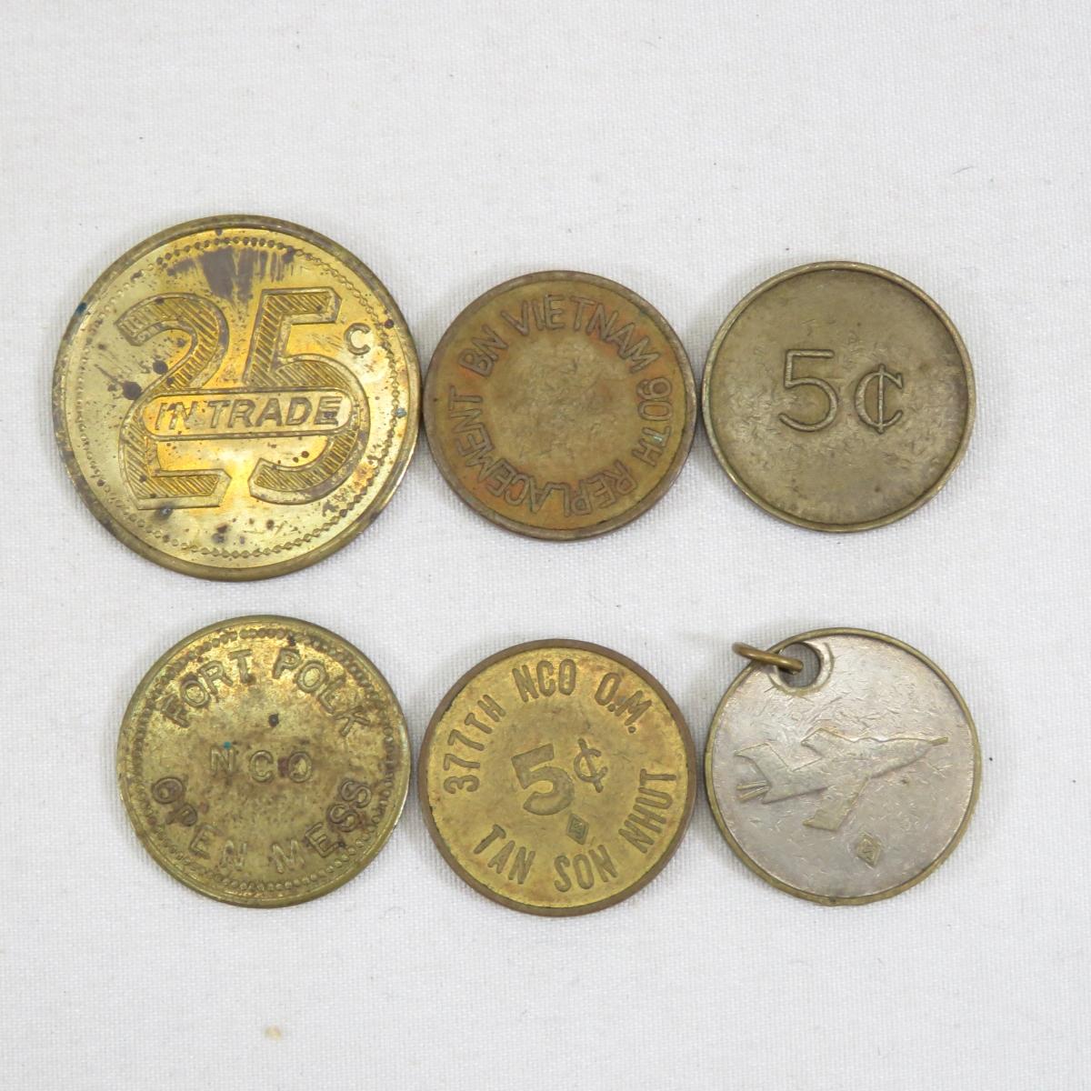 US military NCO Open Mess Tokens & More
