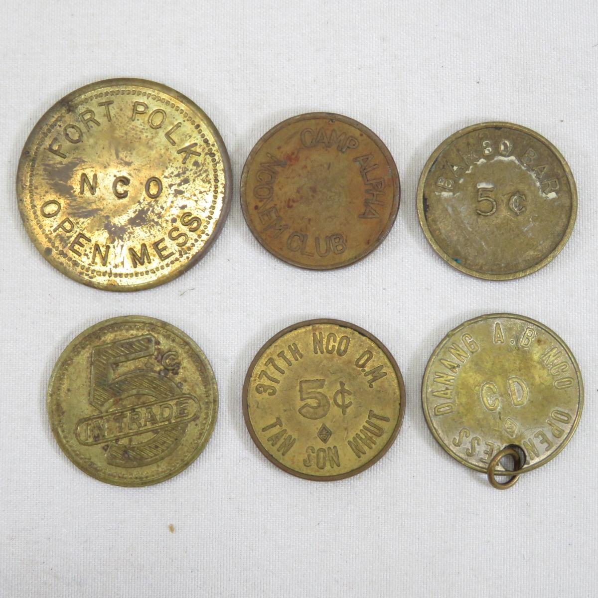 US military NCO Open Mess Tokens & More
