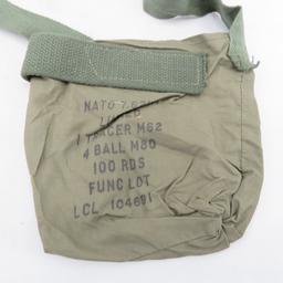 2 canvas ammo belts, bag and pouch