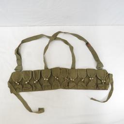 2 canvas ammo belts, bag and pouch