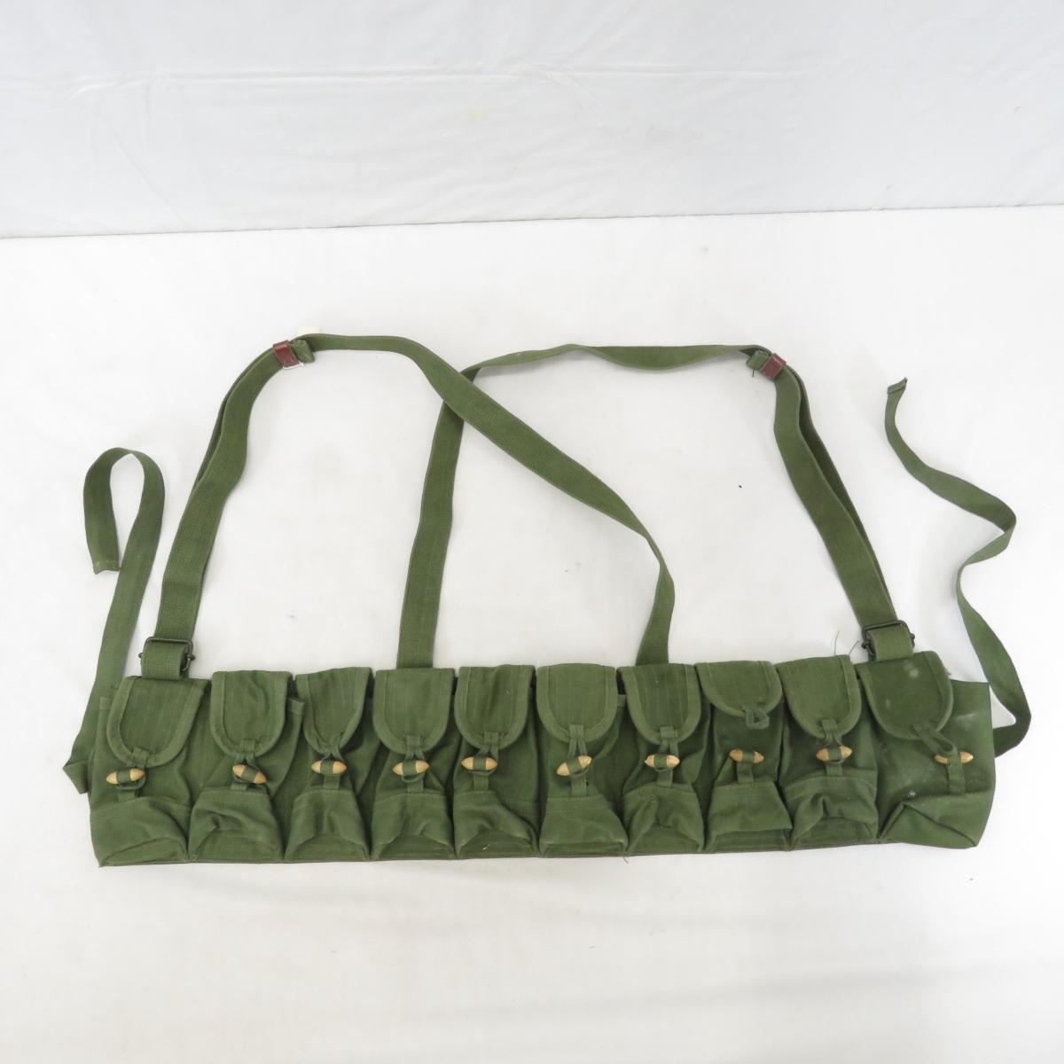 2 canvas ammo belts, bag and pouch