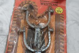 2 Pair Western Spurs, Longhorn Steer & NIP Nichols