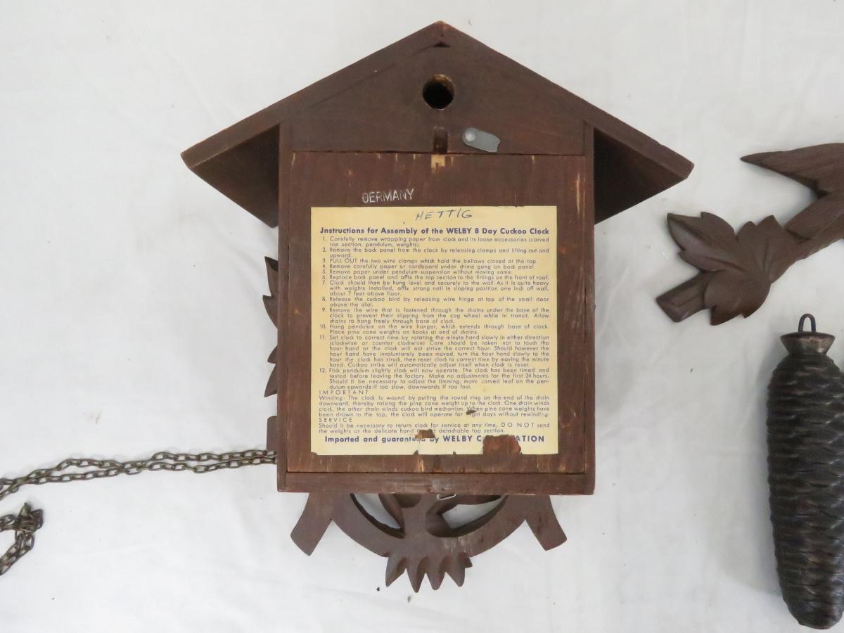 German Welby 8 day cuckoo clock