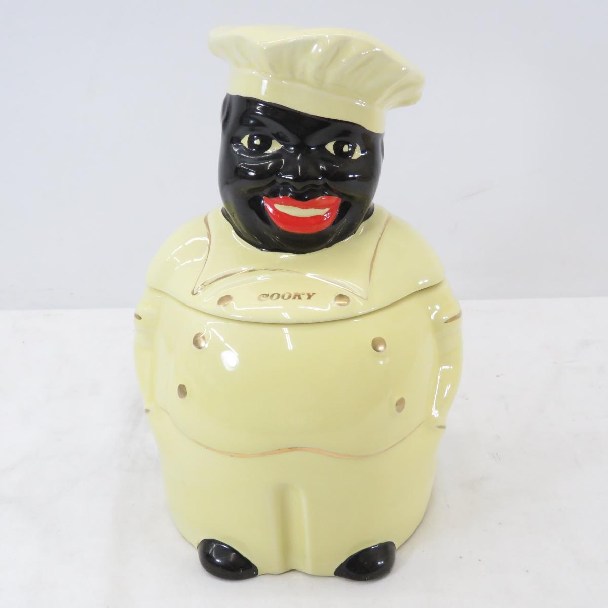 1940s "Cooky" Black Chef Cookie Jar by Pearl