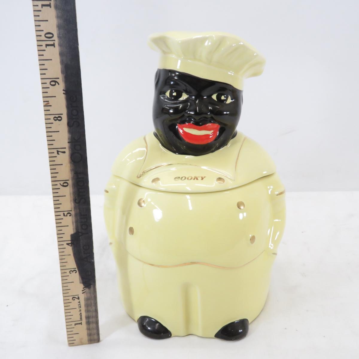 1940s "Cooky" Black Chef Cookie Jar by Pearl