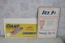 Icy Pi & Richman's Ice Cream Cone & Sandwich Adv