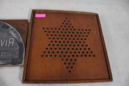 Antique Wood Game Board, Large Adv. Printer Block