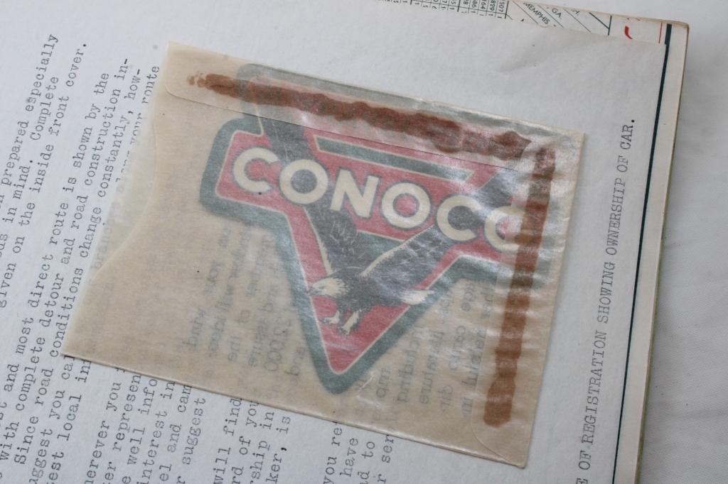 1936 Conoco Touraide, Sticker & Letter