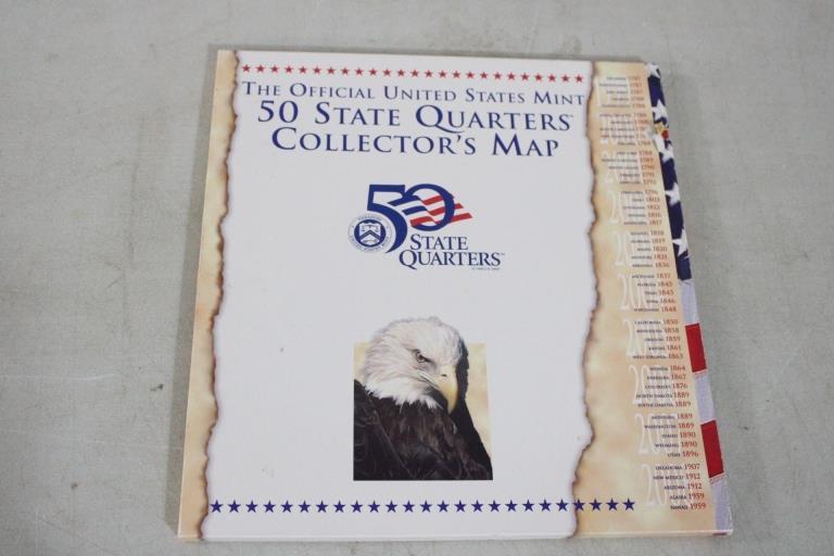 US Mint 50 State Quarters Collector's Map