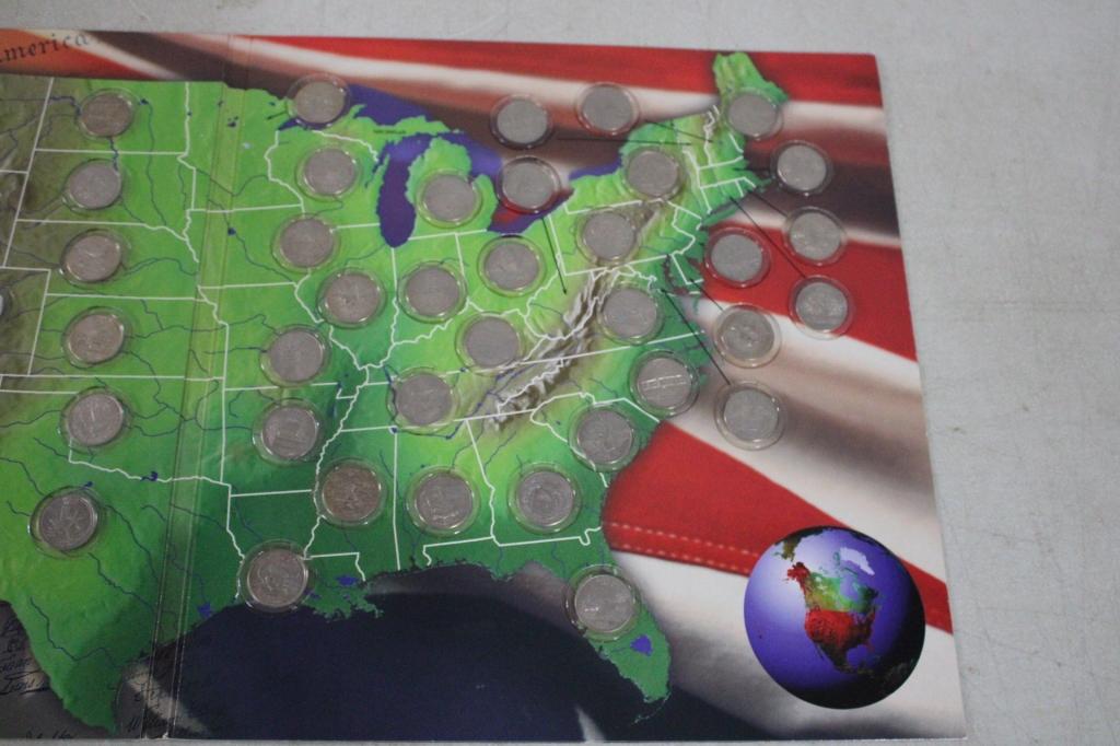 US Mint 50 State Quarters Collector's Map