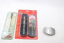 Coke Pen, Golf Club Pen, Pewter Golf Belt Buckle