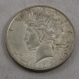 5 1923 Peace Silver Dollars