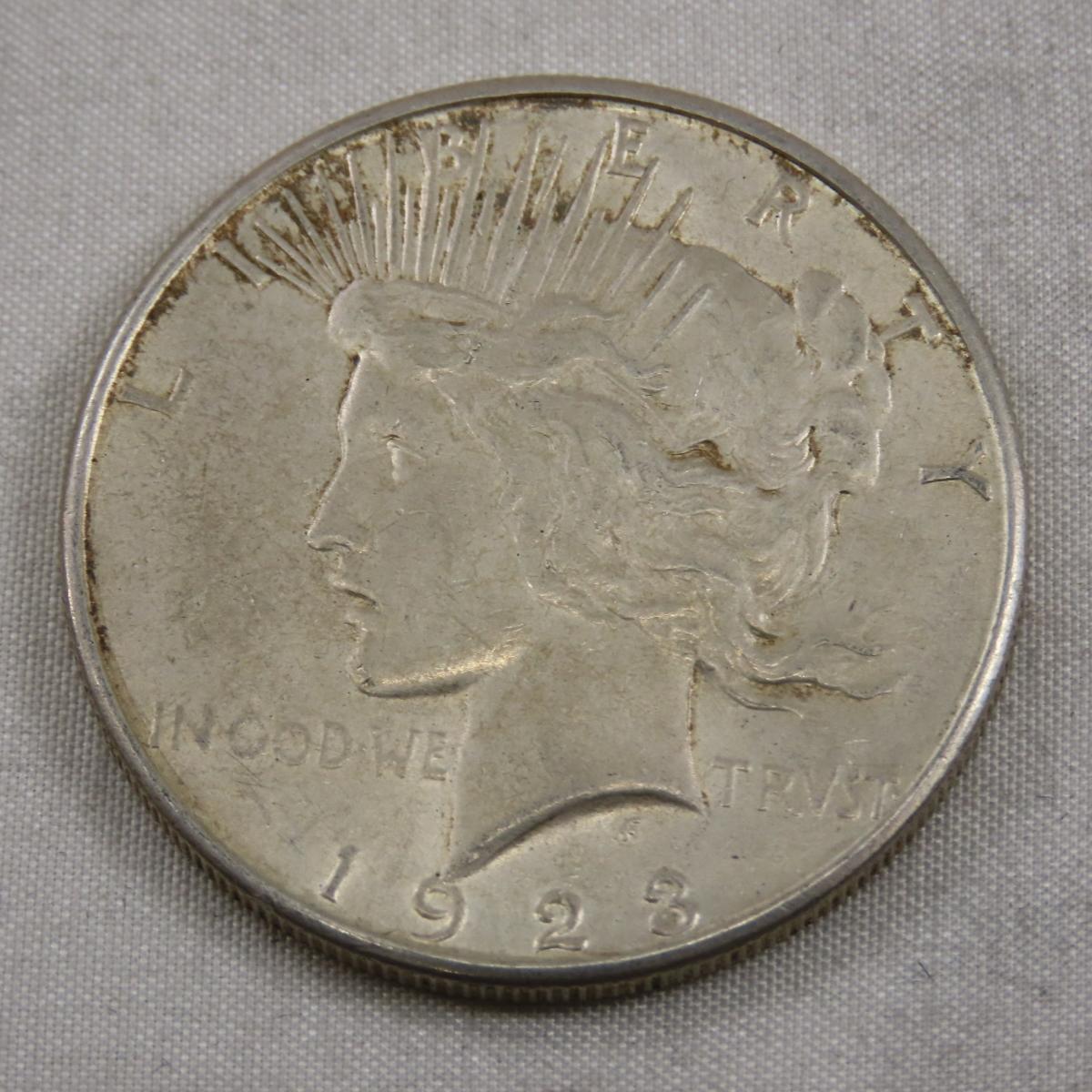 5 1923 Peace Silver Dollars