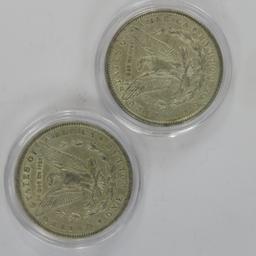 1883 O & 1889 Morgan Silver Dollars