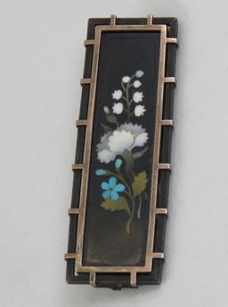 Antique Pietra Dura Brooch