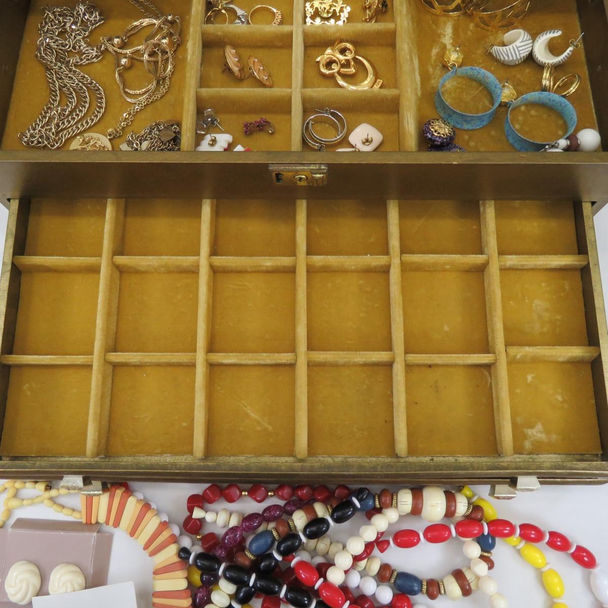 Vintage Avon Beads, KJL and Other Jewelry with Box