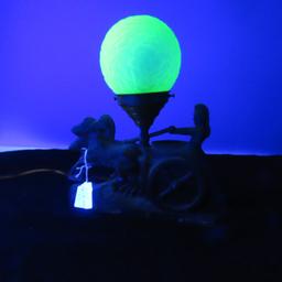 Antique Chariot Lamp with Uranium glass shade