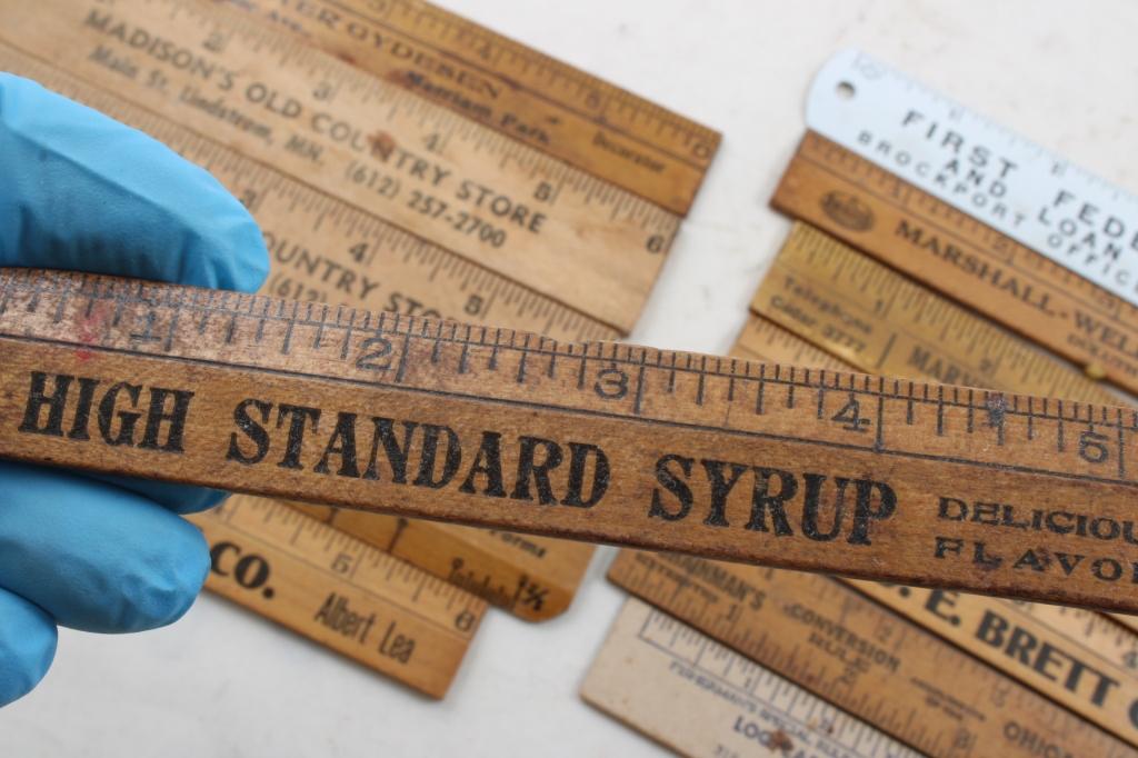 21 Wood 6" Advertising Rulers Incl. Mammy Molasses