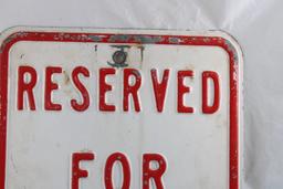 Reserved for Police Cars Steel Sign 18"x12"