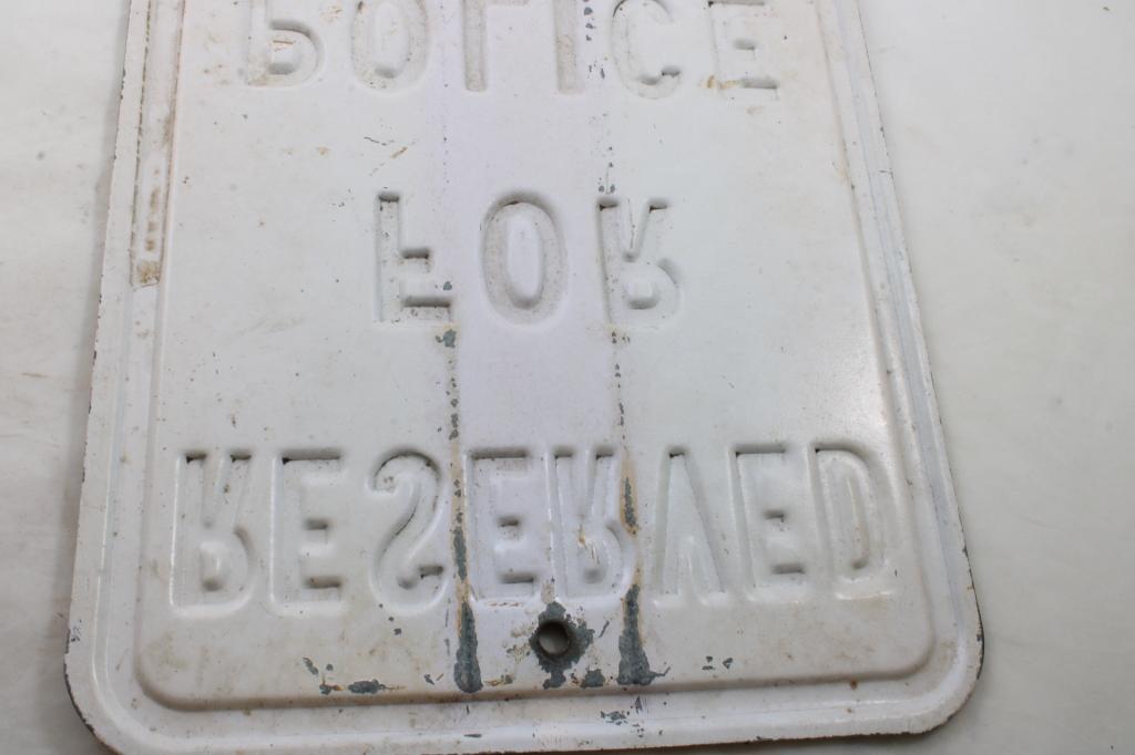 Reserved for Police Cars Steel Sign 18"x12"