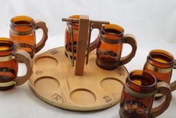 Siesta Ware Western Roundup Mug Set w/Tray