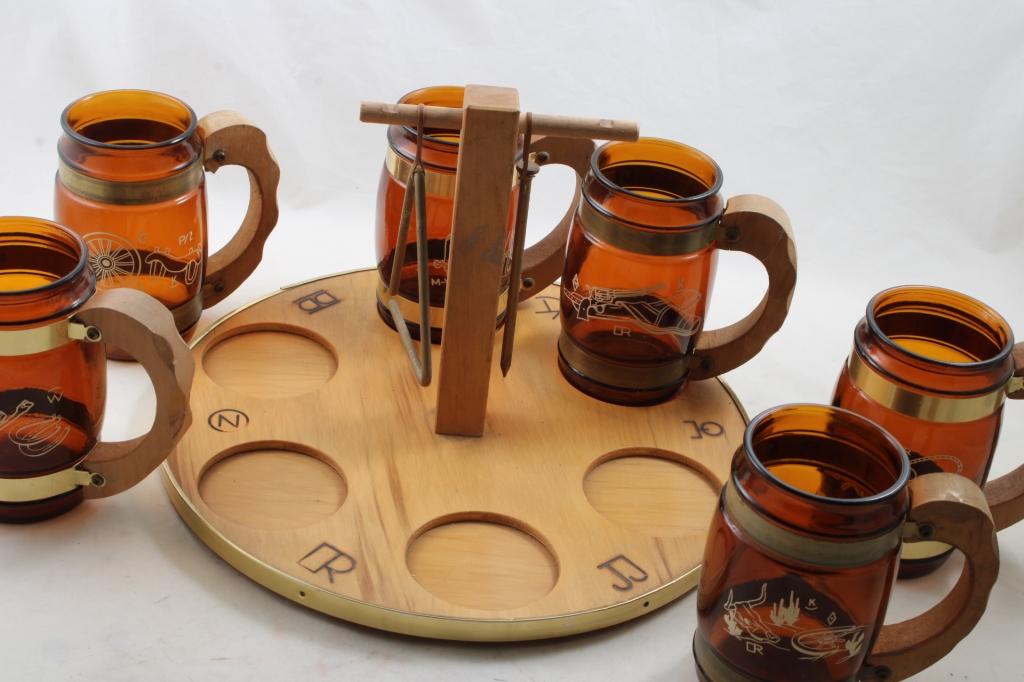 Siesta Ware Western Roundup Mug Set w/Tray