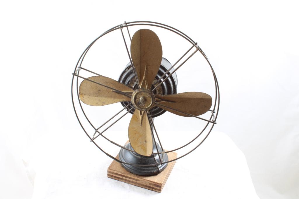 Wind Up Brass Blade Cage Fan 7" Made in Germany