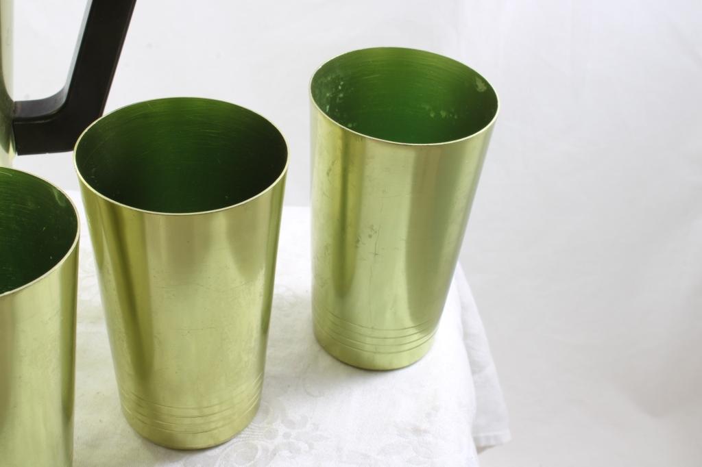 Mid-Century Regal Aluminum Pitcher & 4 Tumblers