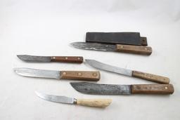 Lot of Butcher Knives 2 Case XX, Hickory True Edge