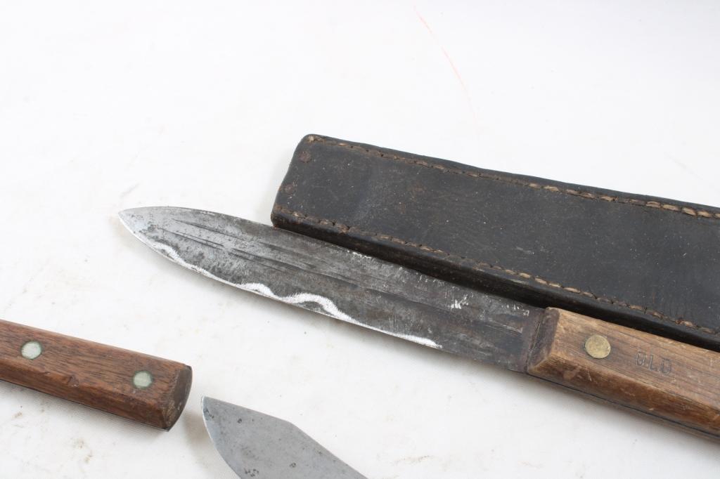 Lot of Butcher Knives 2 Case XX, Hickory True Edge