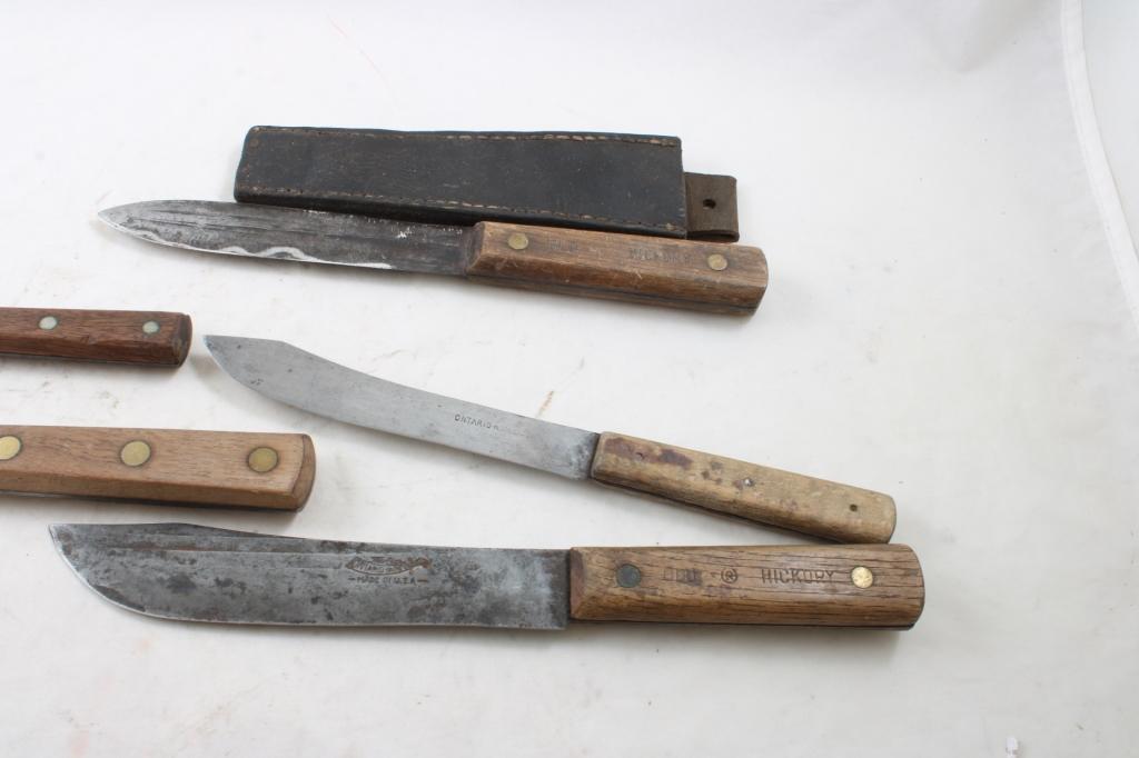 Lot of Butcher Knives 2 Case XX, Hickory True Edge